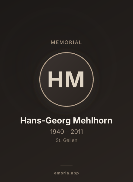 Memorial portrait of Hans-Georg Mehlhorn