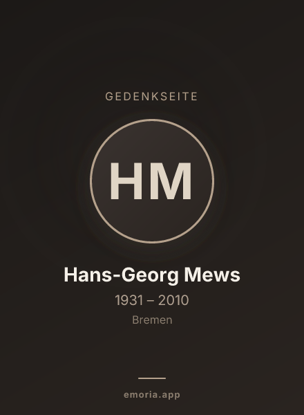 Gedenkportrait von Hans-Georg Mews