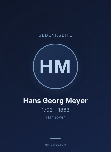 Gedenkportrait von Hans Georg Meyer