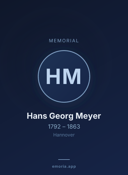 Memorial portrait of Hans Georg Meyer