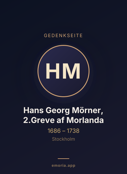 Gedenkportrait von Hans Georg Mörner, 2.Greve af Morlanda