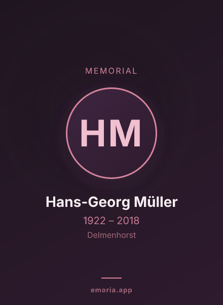 Memorial portrait of Hans-Georg Müller