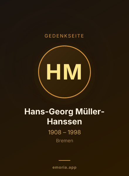 Gedenkportrait von Hans-Georg Müller-Hanssen