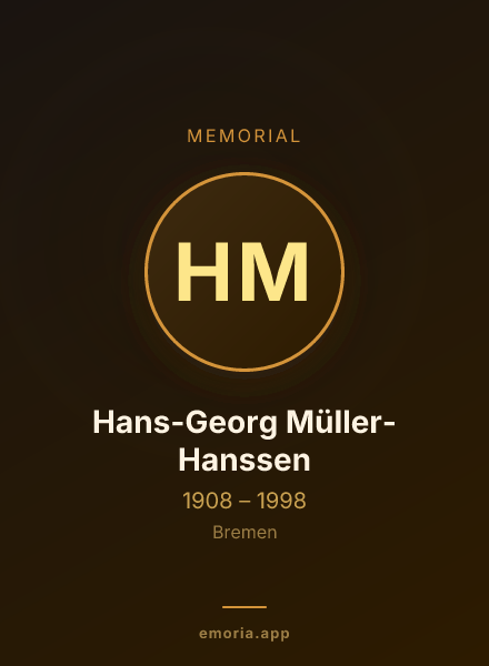 Memorial portrait of Hans-Georg Müller-Hanssen