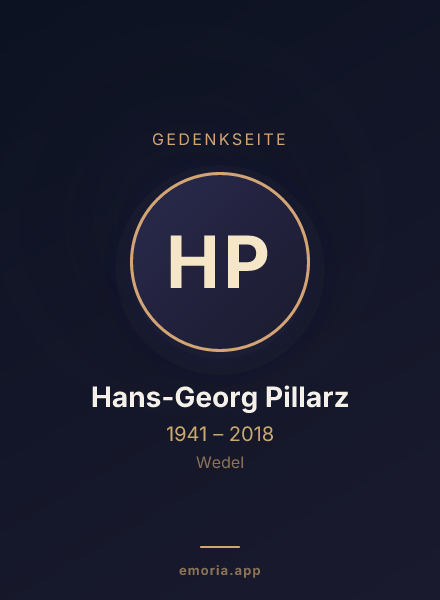 Gedenkportrait von Hans-Georg Pillarz