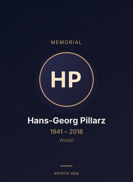 Memorial portrait of Hans-Georg Pillarz
