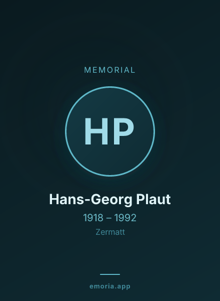 Memorial portrait of Hans-Georg Plaut
