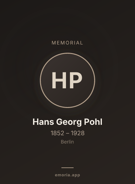 Memorial portrait of Hans Georg Pohl