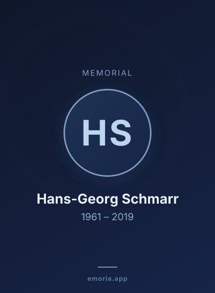 Memorial portrait of Hans-Georg Schmarr
