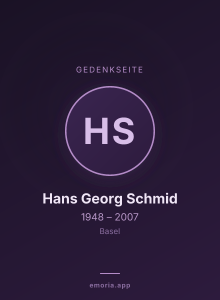 Gedenkportrait von Hans Georg Schmid