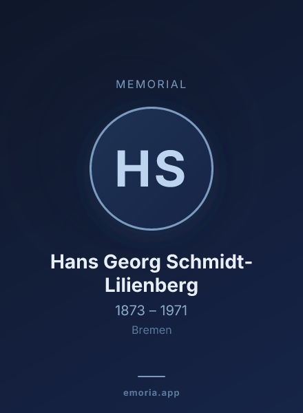 Memorial portrait of Hans Georg Schmidt-Lilienberg