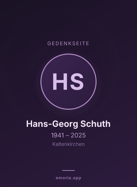 Gedenkportrait von Hans-Georg Schuth