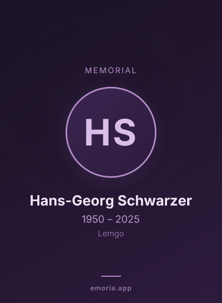 Memorial portrait of Hans-Georg Schwarzer