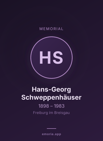 Memorial portrait of Hans-Georg Schweppenhäuser