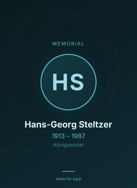Memorial portrait of Hans-Georg Steltzer