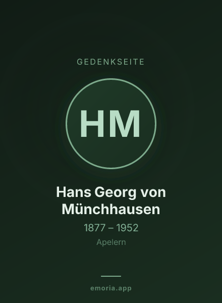 Gedenkportrait von Hans Georg von Münchhausen