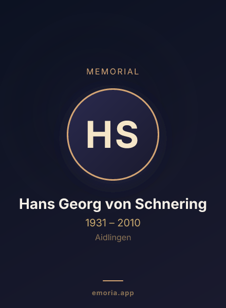 Memorial portrait of Hans Georg von Schnering