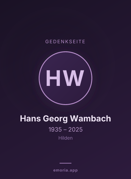 Gedenkportrait von Hans Georg Wambach