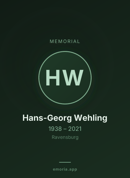 Memorial portrait of Hans-Georg Wehling
