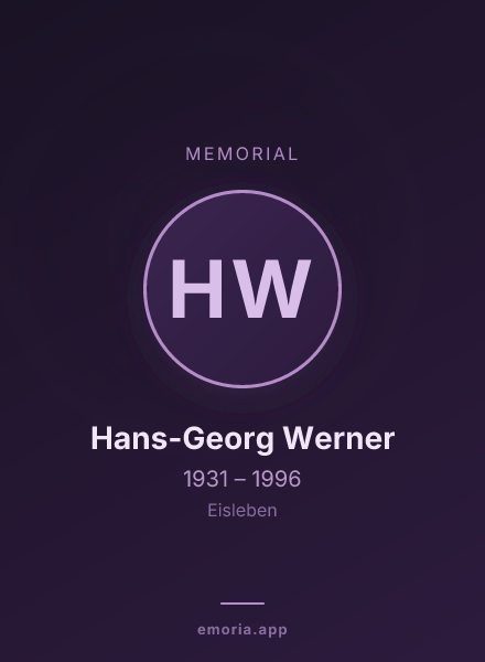 Memorial portrait of Hans-Georg Werner