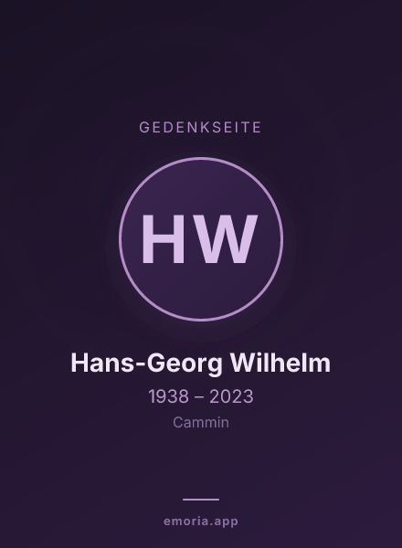 Gedenkportrait von Hans-Georg Wilhelm