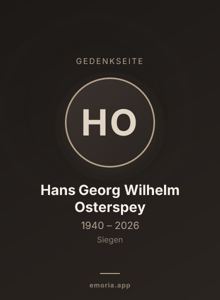 Gedenkportrait von Hans Georg Wilhelm Osterspey