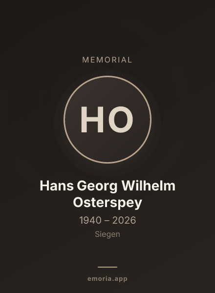 Memorial portrait of Hans Georg Wilhelm Osterspey