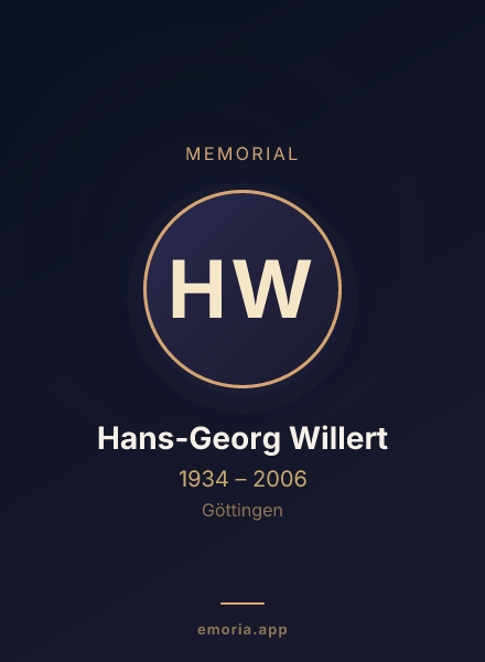 Memorial portrait of Hans-Georg Willert