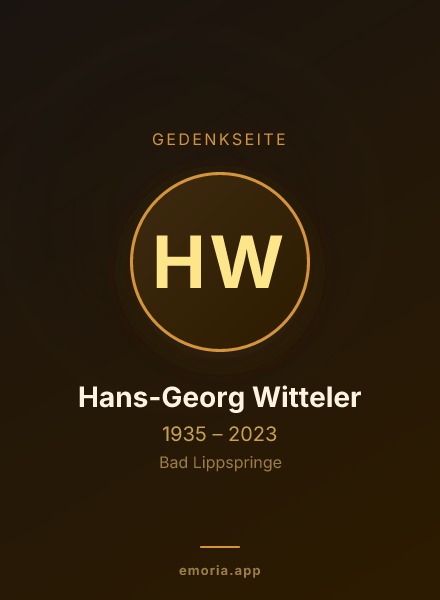 Gedenkportrait von Hans-Georg Witteler