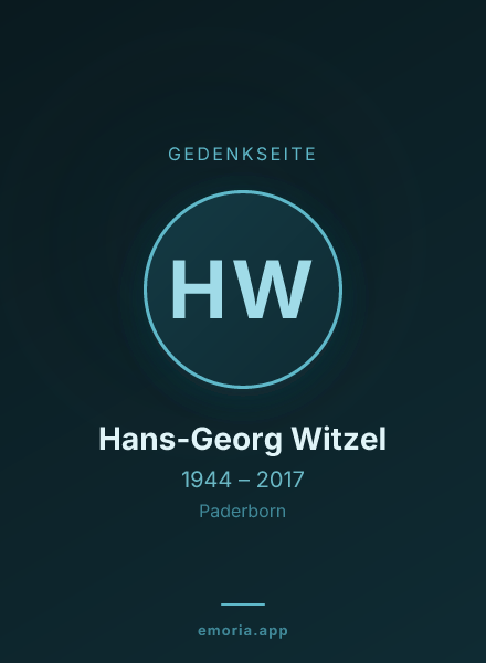 Gedenkportrait von Hans-Georg Witzel