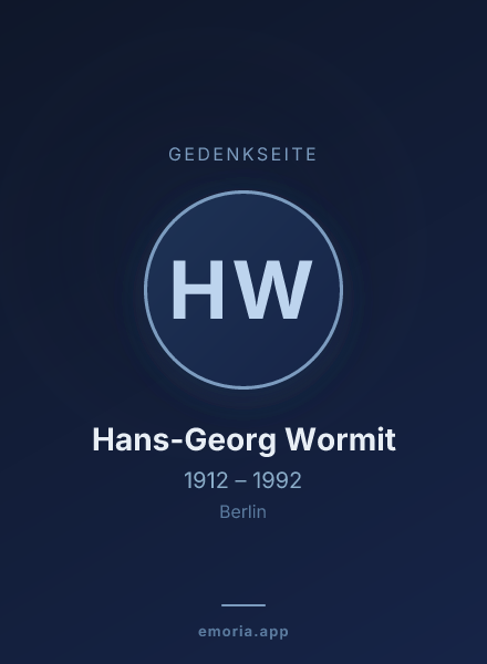 Gedenkportrait von Hans-Georg Wormit
