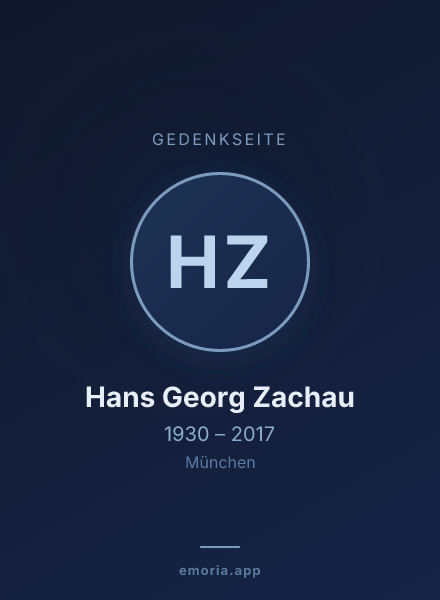Gedenkportrait von Hans Georg Zachau