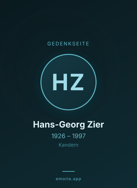 Gedenkportrait von Hans-Georg Zier