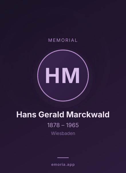 Memorial portrait of Hans Gerald Marckwald