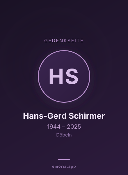 Gedenkportrait von Hans-Gerd Schirmer