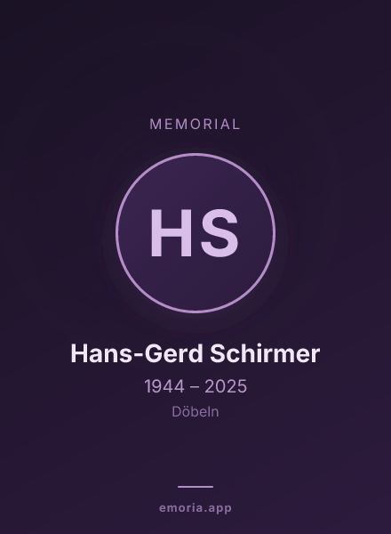 Memorial portrait of Hans-Gerd Schirmer