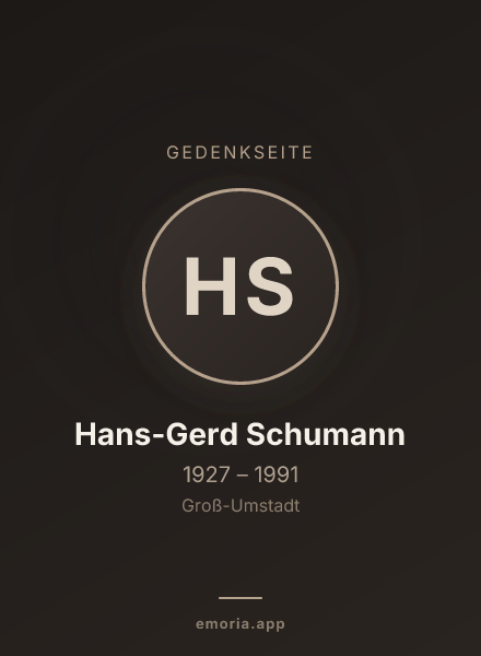 Gedenkportrait von Hans-Gerd Schumann