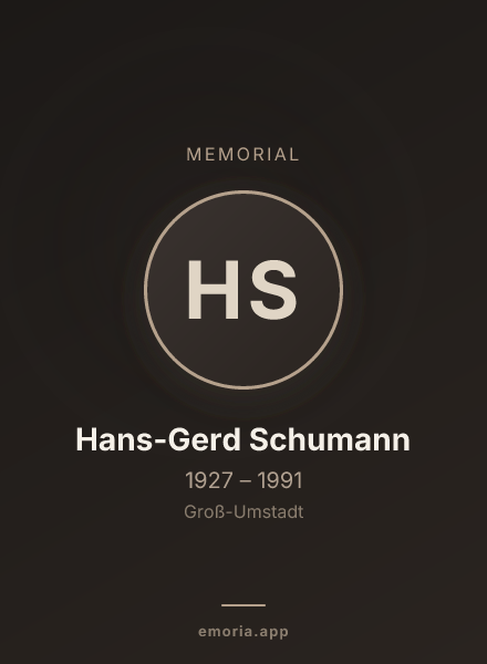 Memorial portrait of Hans-Gerd Schumann