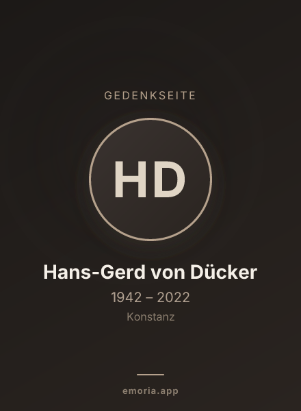 Gedenkportrait von Hans-Gerd von Dücker