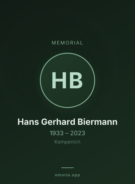 Memorial portrait of Hans Gerhard Biermann