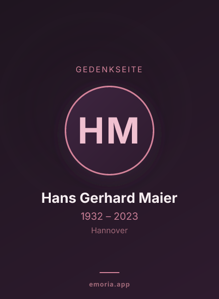 Gedenkportrait von Hans Gerhard Maier