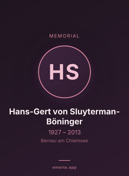 Memorial portrait of Hans-Gert von Sluyterman-Böninger