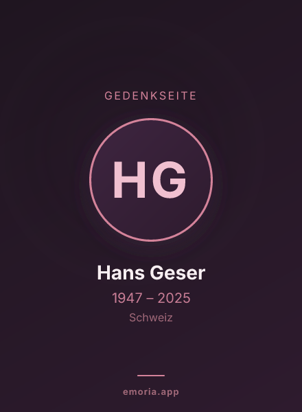 Gedenkportrait von Hans Geser