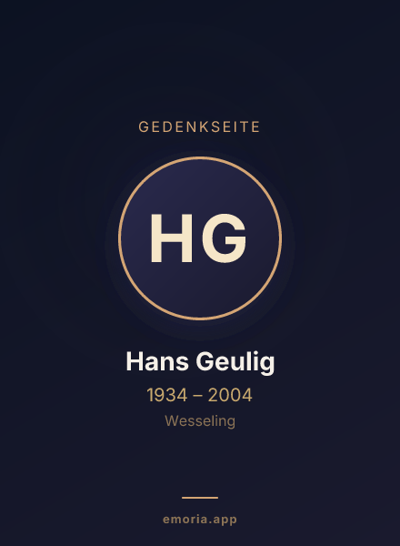 Gedenkportrait von Hans Geulig