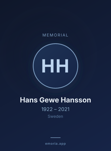 Memorial portrait of Hans Gewe Hansson