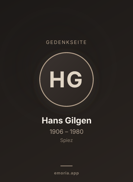 Gedenkportrait von Hans Gilgen