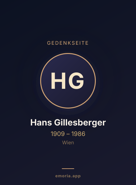 Gedenkportrait von Hans Gillesberger