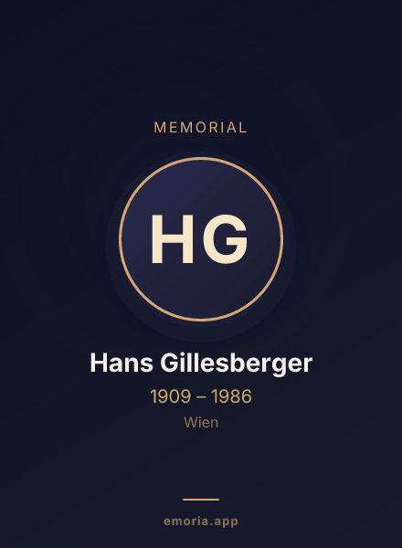 Memorial portrait of Hans Gillesberger