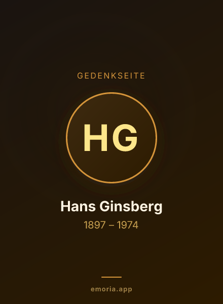 Gedenkportrait von Hans Ginsberg