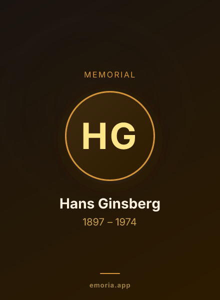 Memorial portrait of Hans Ginsberg